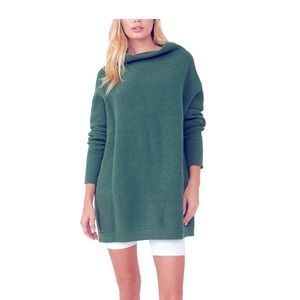 Free People Ottoman Ribbed Tunic Sweater in Green Size Medium